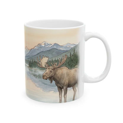Misty Mountain Lake Mug - 11oz white ceramic mug