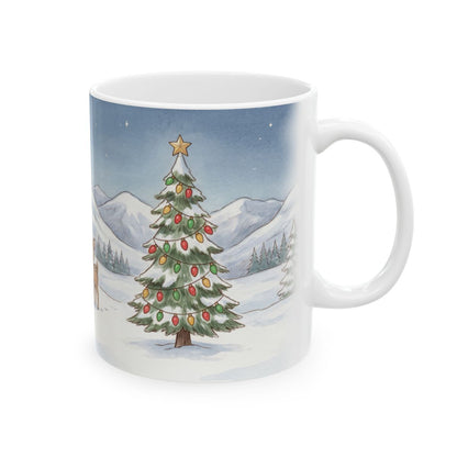 Christmas Eve Cabin Mug - 11oz white ceramic mug