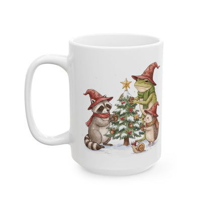 Wizard Tree Trimming Mug - 15oz white ceramic mug