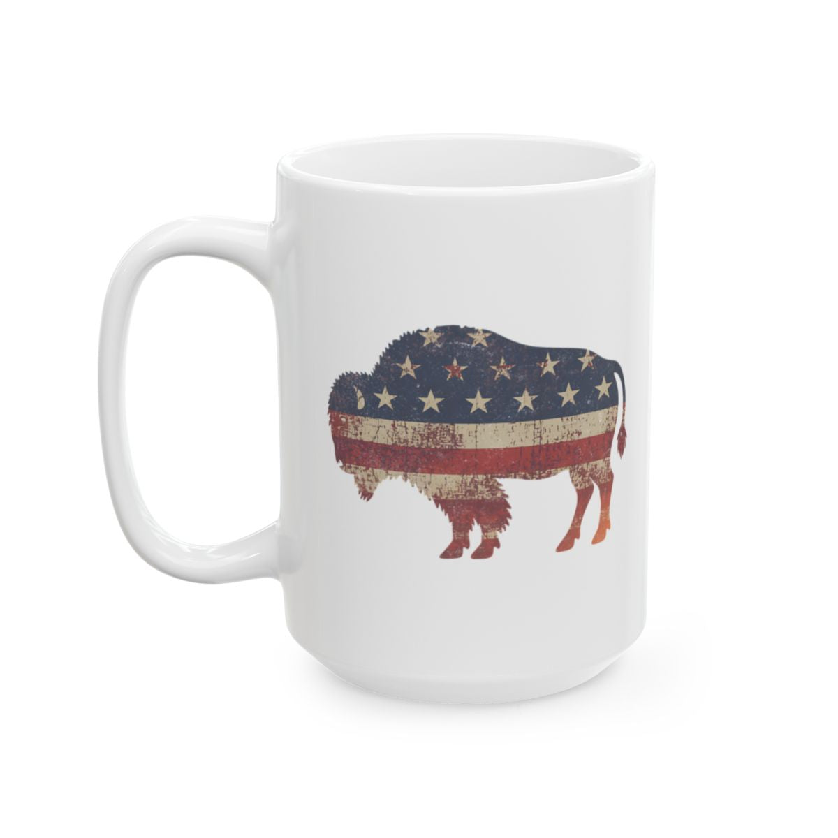 American Bison Mug - 15oz white ceramic mug