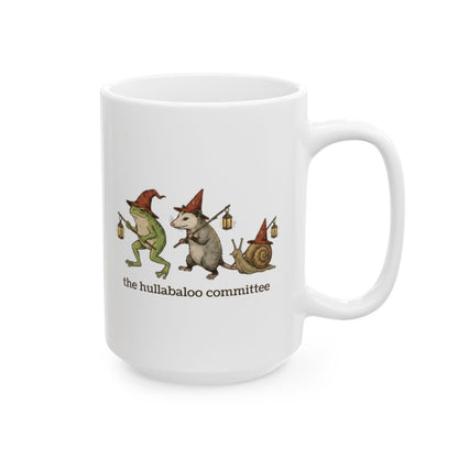 Hullabaloo Committee Mug - 15oz white ceramic mug