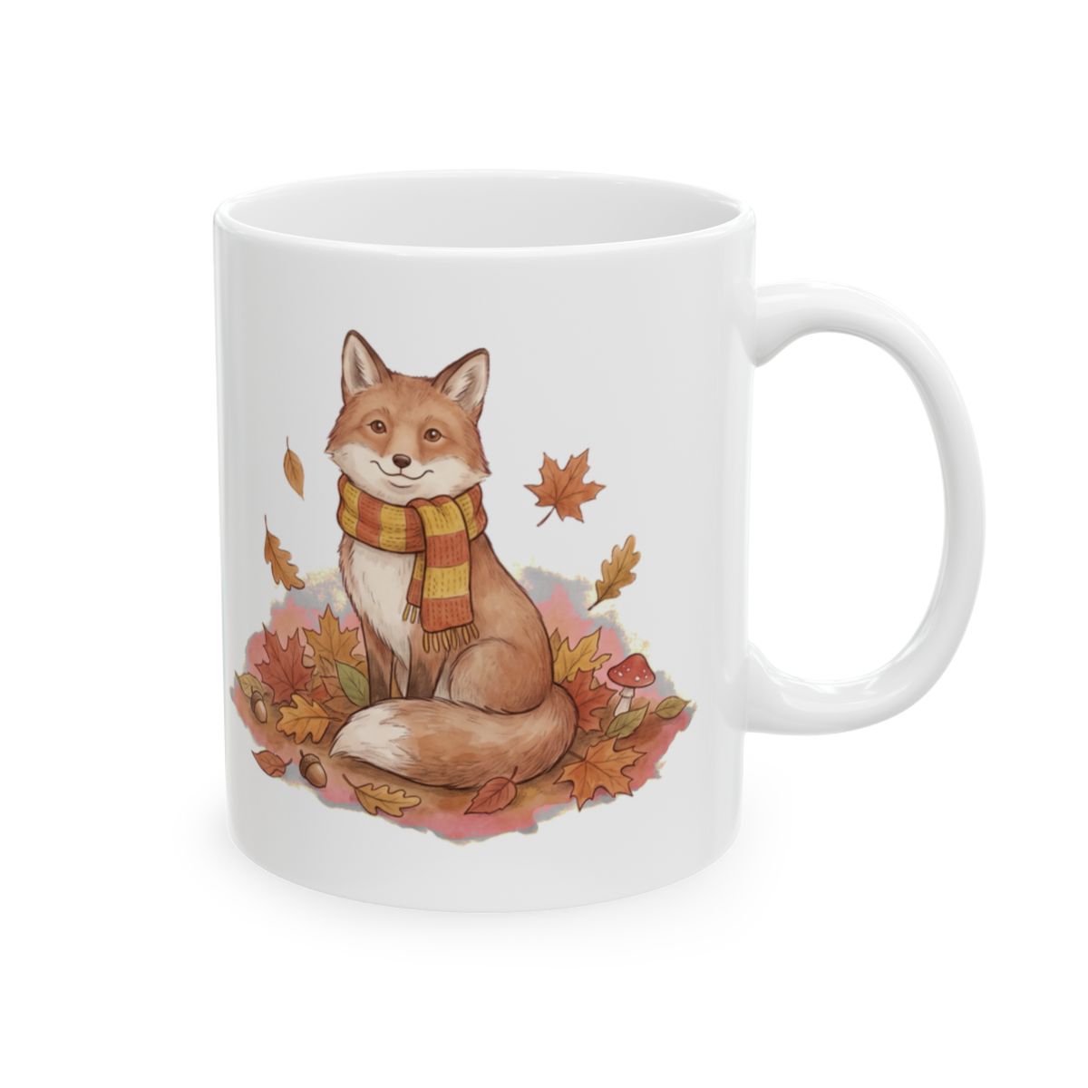 Autumn Fox Mug - 11oz white ceramic mug