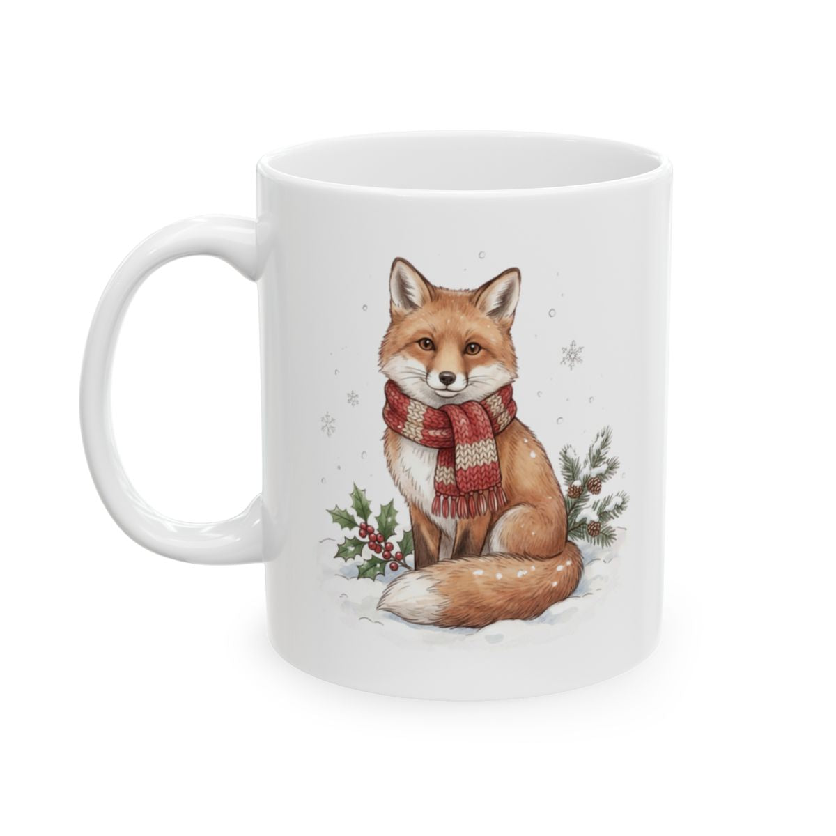 Christmas Fox Mug - 11oz white ceramic mug