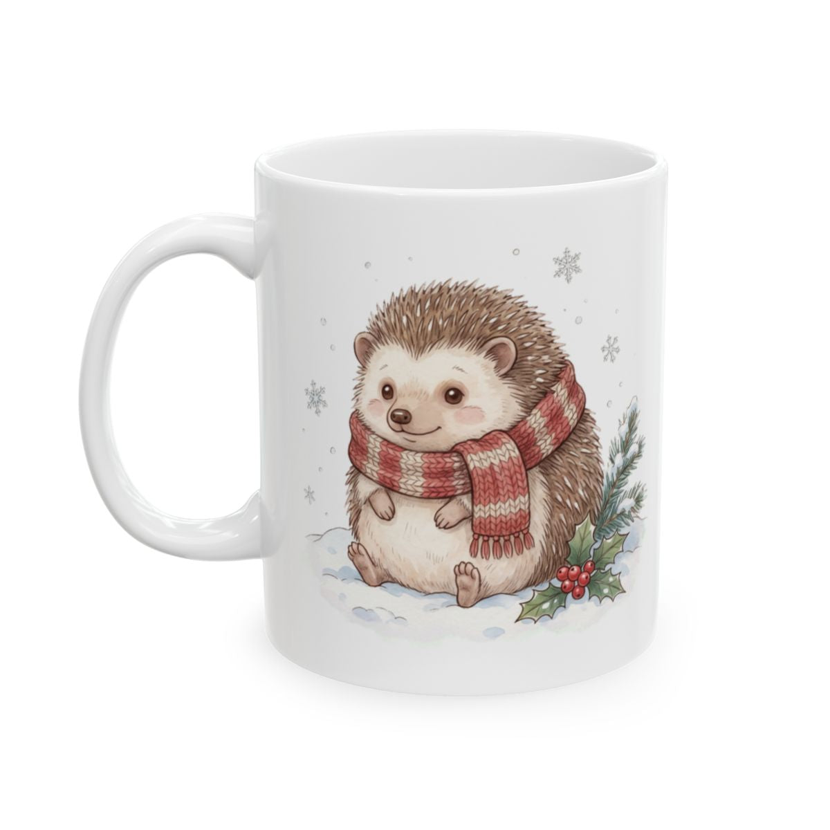 Christmas Hedgehog Mug - 11oz white ceramic mug