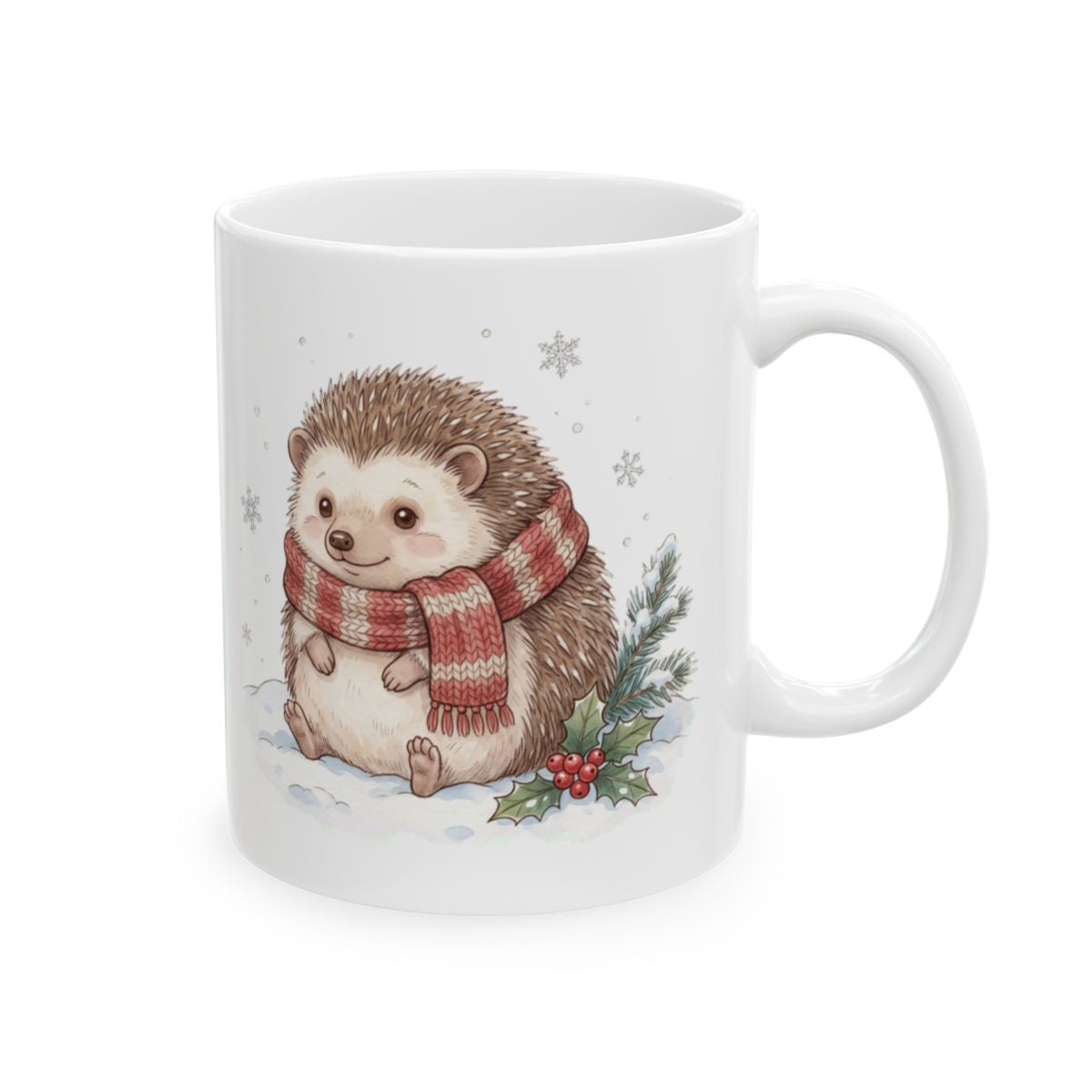 Christmas Hedgehog Mug - 11oz white ceramic mug