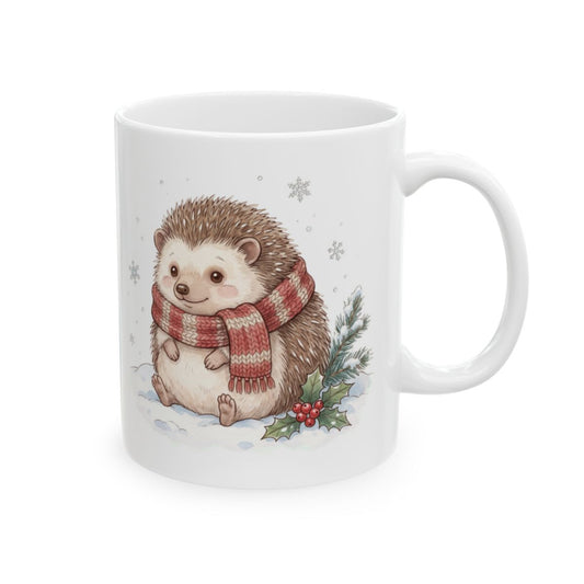 Christmas Hedgehog Mug - 11oz white ceramic mug