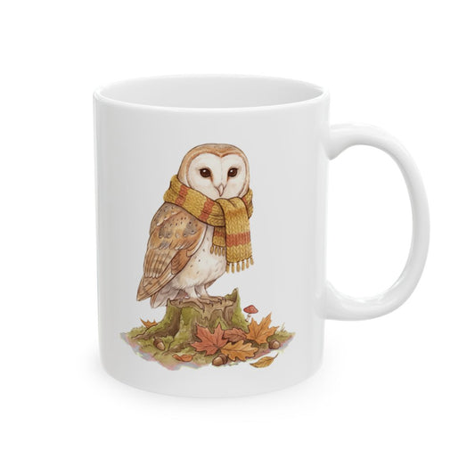 Autumn Owl Mug - 11oz white ceramic mug