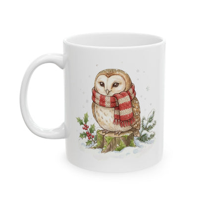 Christmas Owl Mug - 11oz white ceramic mug