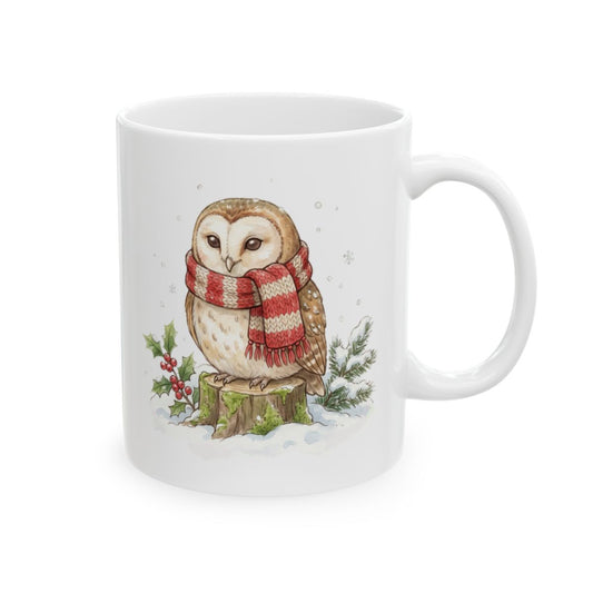 Christmas Owl Mug - 11oz white ceramic mug