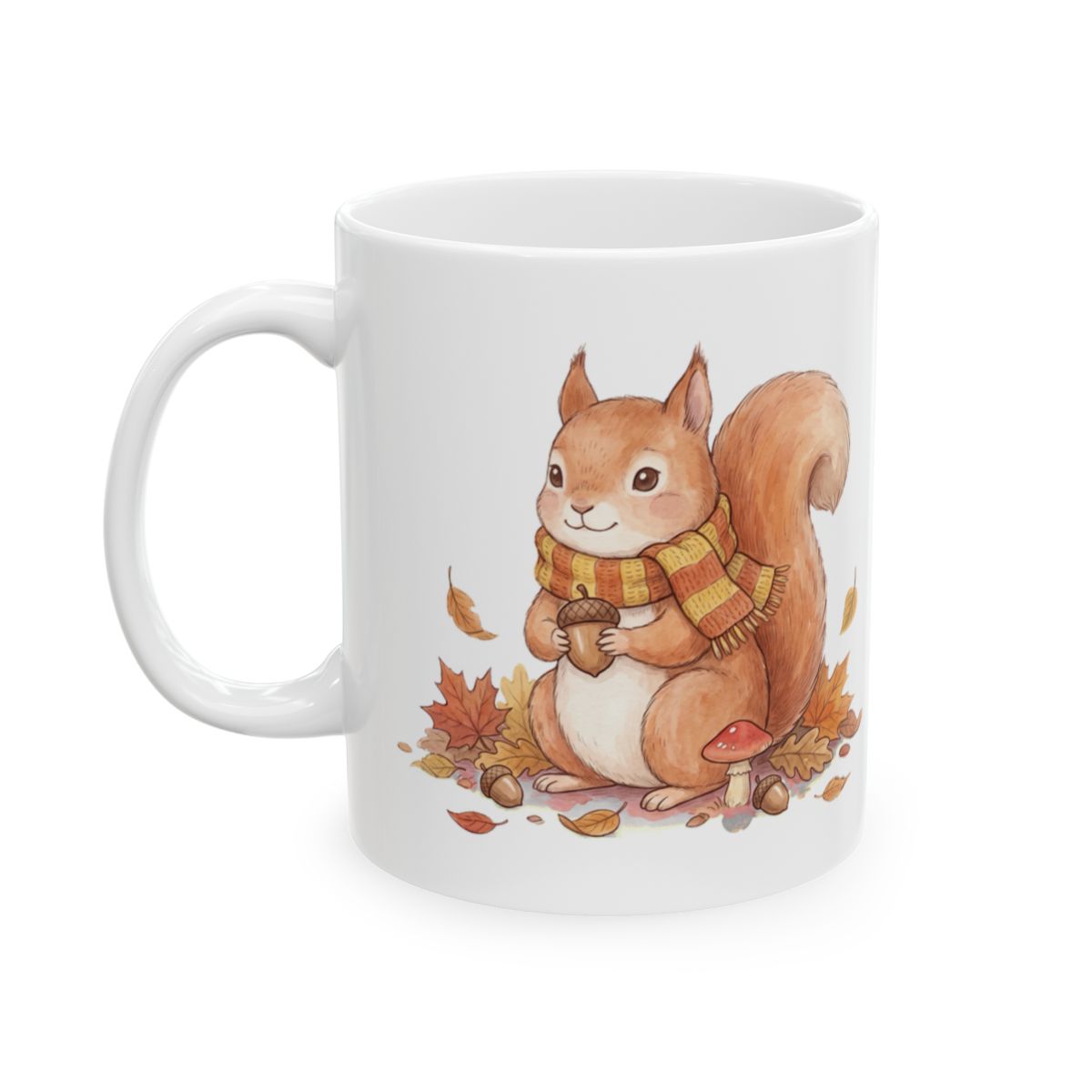 Autumn Squirrel Mug - 11oz white ceramic mug