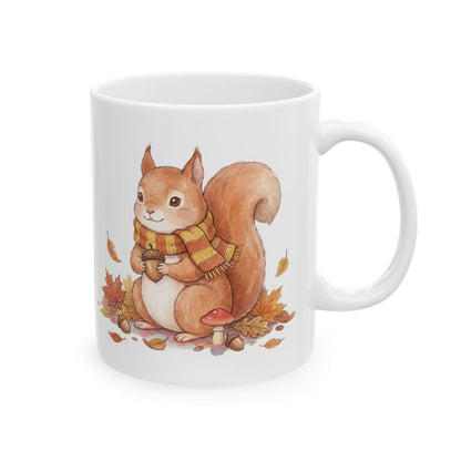 Autumn Squirrel Mug - 11oz white ceramic mug