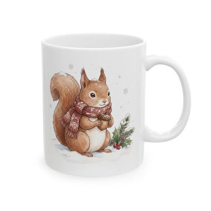 Christmas Squirrel Mug - 11oz white ceramic mug