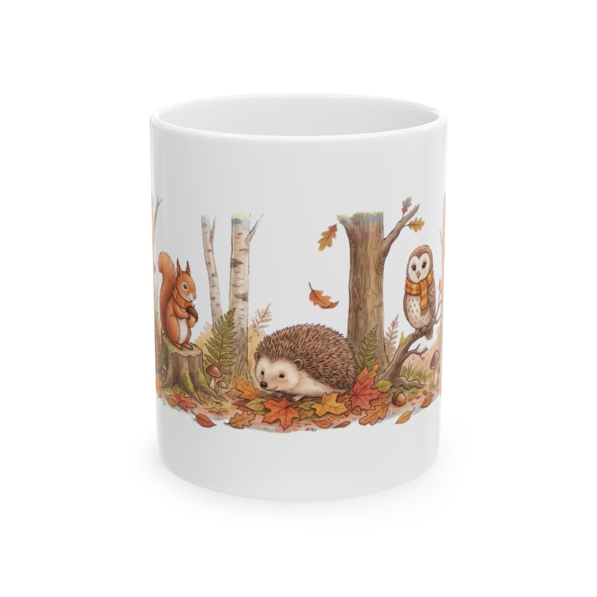 Autumn Woodland Friends Mug - 11oz white ceramic mug