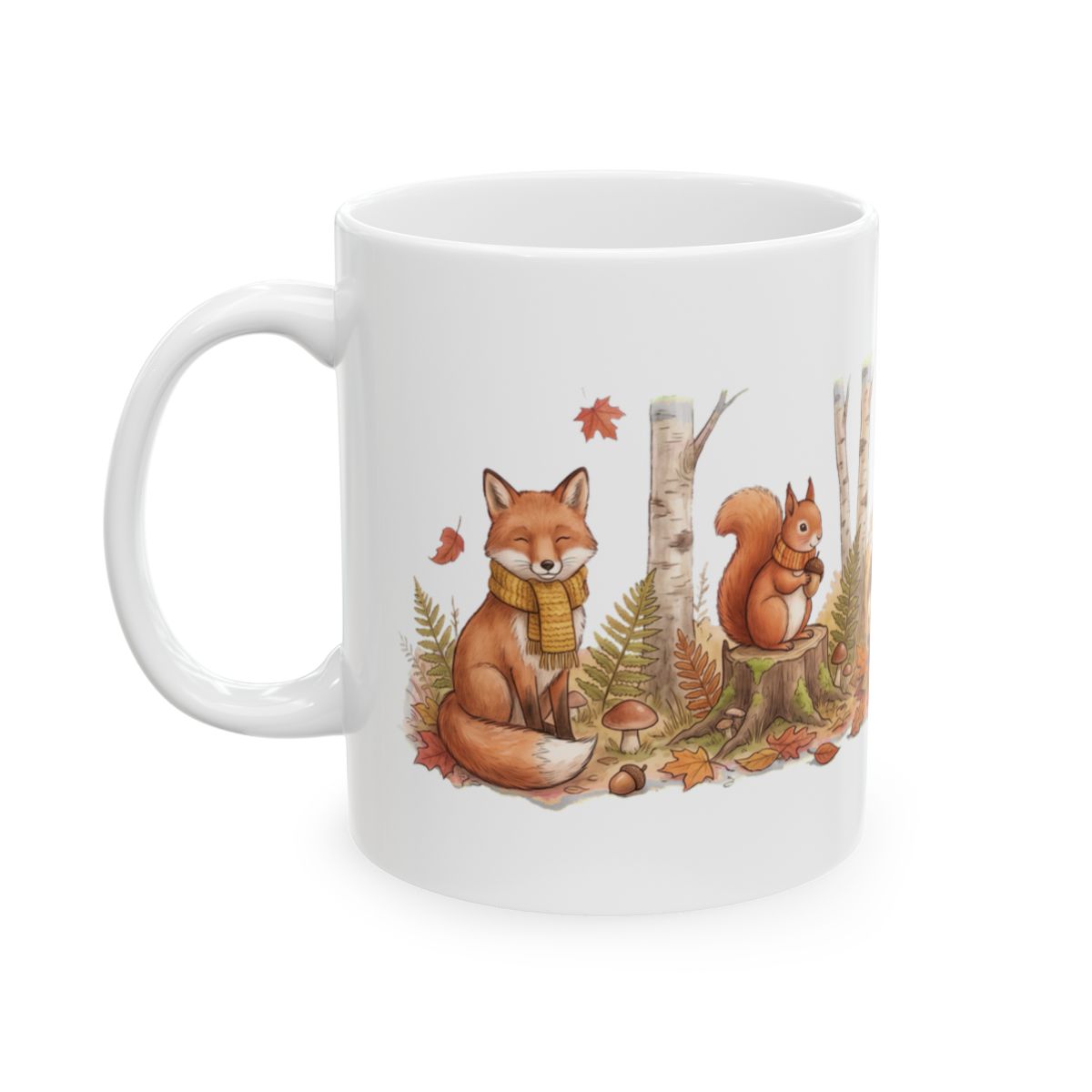 Autumn Woodland Friends Mug - 11oz white ceramic mug