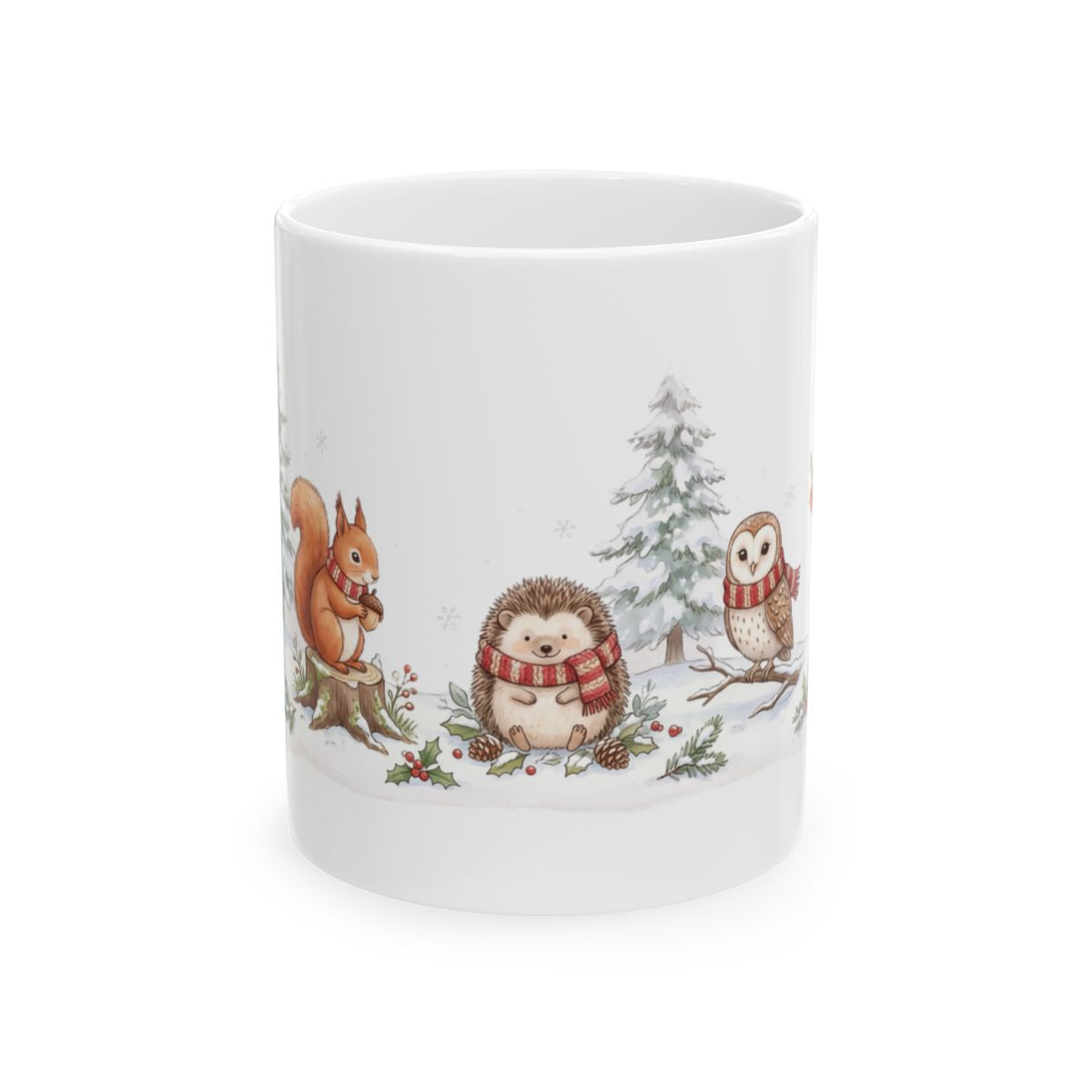 Christmas Woodland Friends Mug - 11oz white ceramic mug