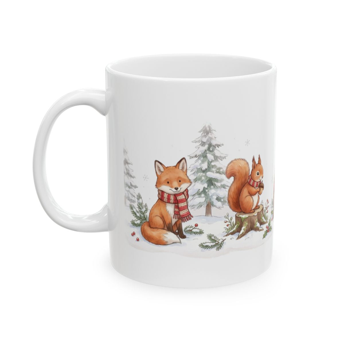 Christmas Woodland Friends Mug - 11oz white ceramic mug