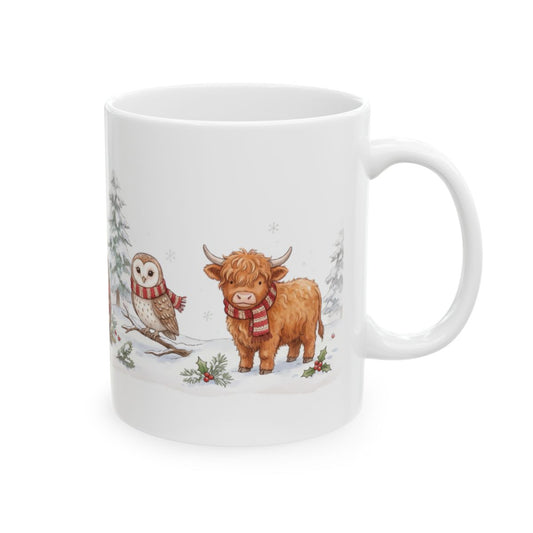 Christmas Woodland Friends Mug - 11oz white ceramic mug