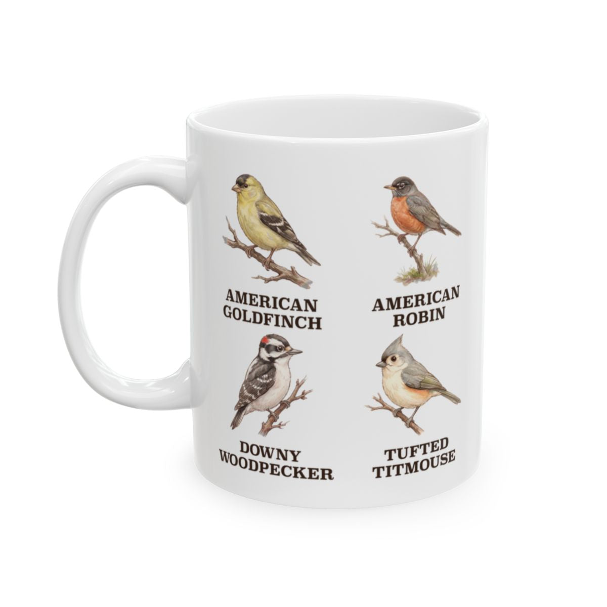 Backyard Birds Field Guide Mug - 11oz white ceramic mug
