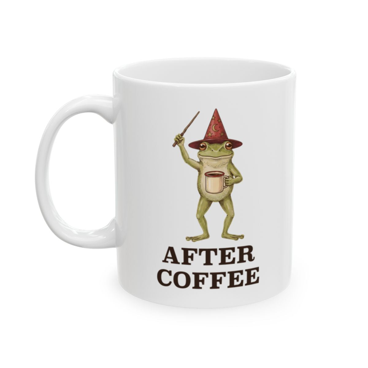 Frog Wizard Before Coffee Mug - 11oz white ceramic mug