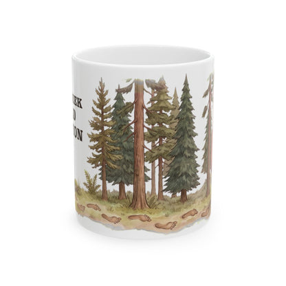 Bigfoot Hide and Seek Champion Mug - 11oz white ceramic mug