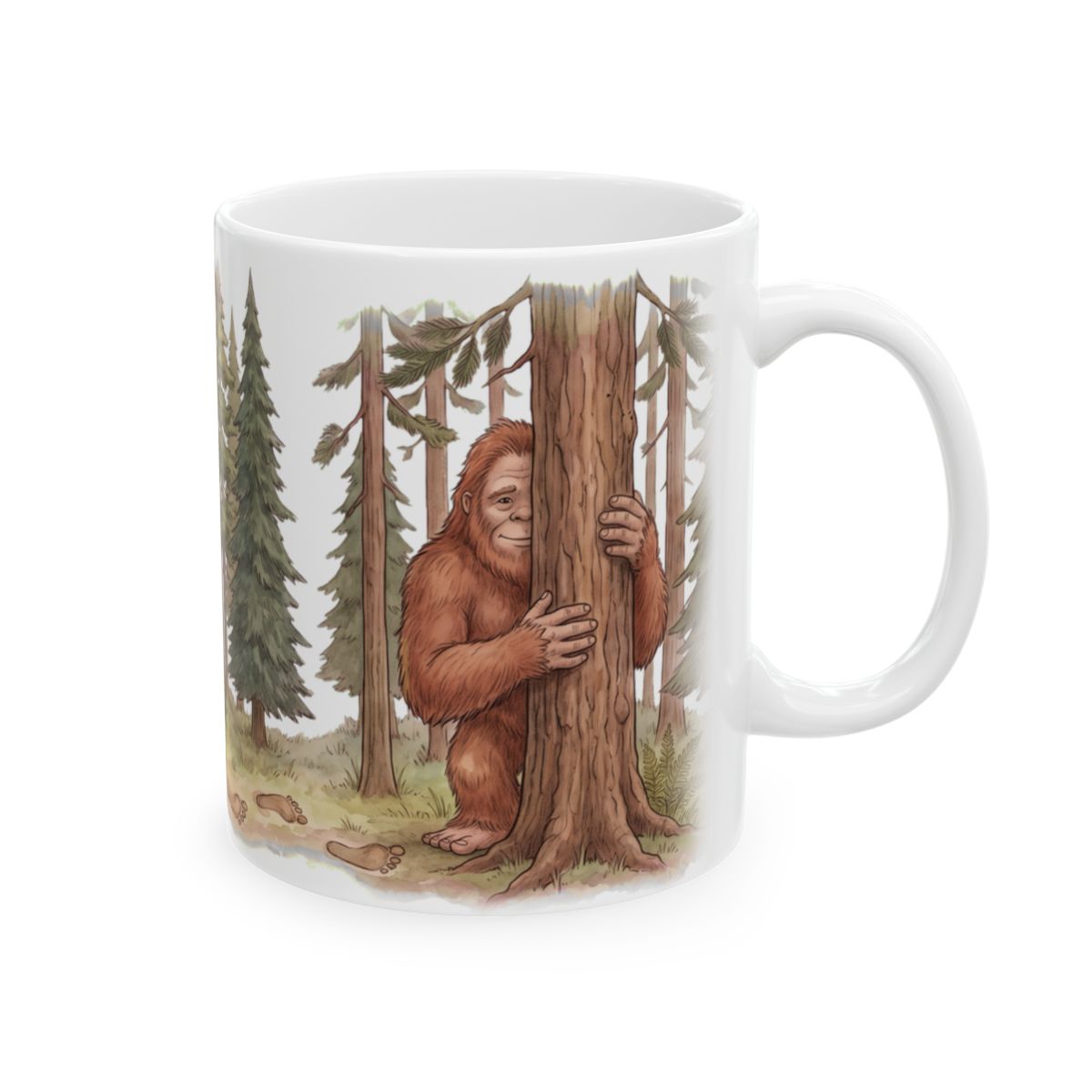 Bigfoot Hide and Seek Champion Mug - 11oz white ceramic mug