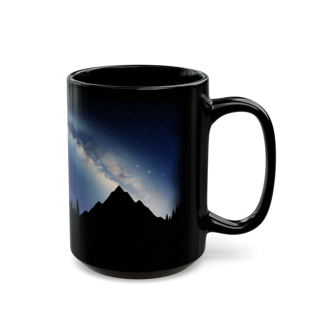 Milky Way Summit Black Mug - 15oz black ceramic mug
