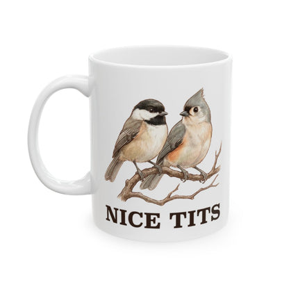 Nice Tits Bird Mug - 11oz white ceramic mug