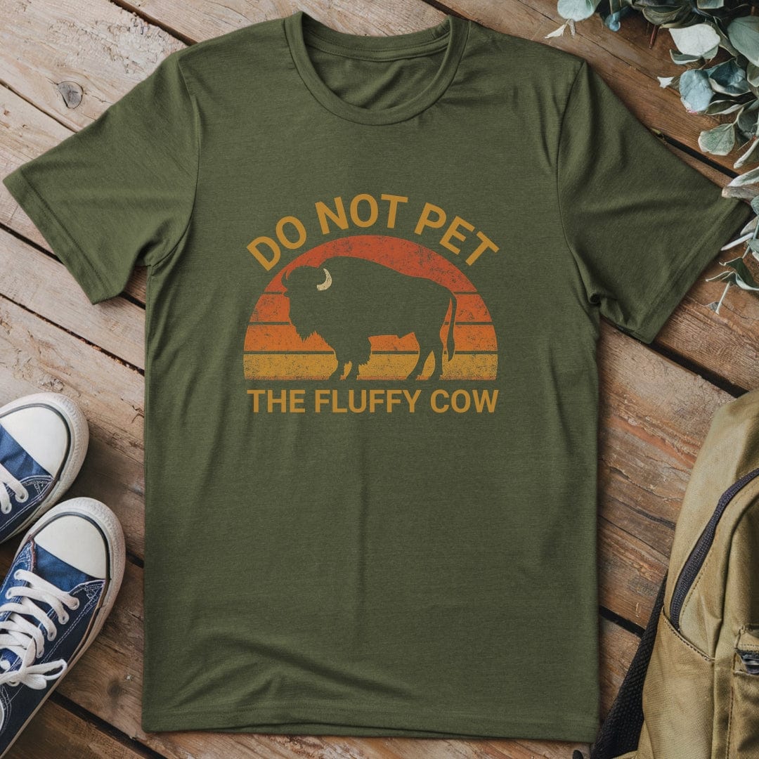 T-Shirt Military Green / S The Fluffy Cow Funny T-Shirt