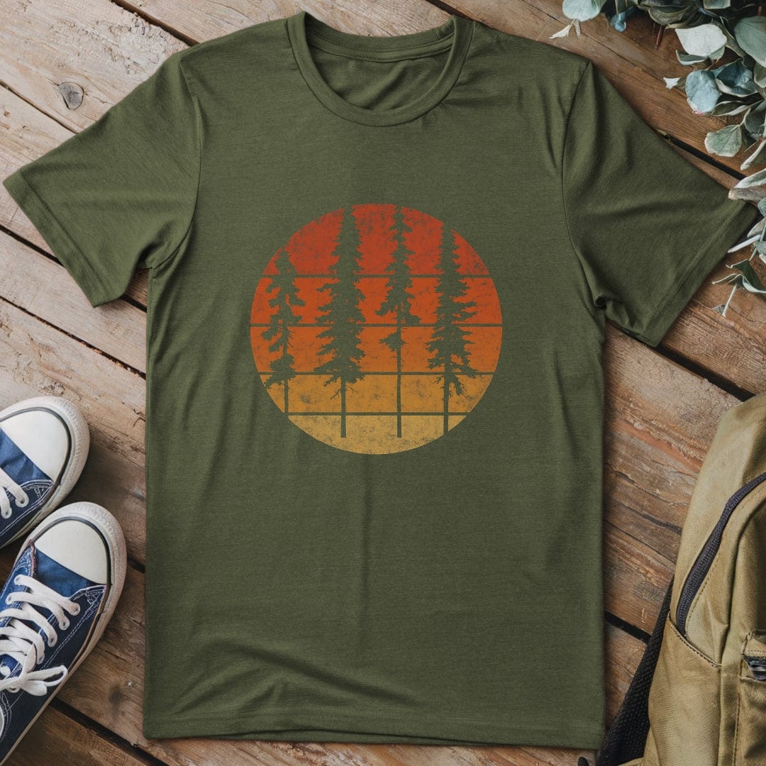 T-Shirt Military Green / S Sunset Pines T-Shirt