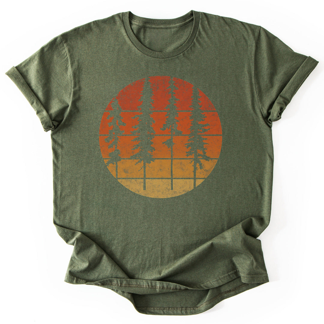 T-Shirt Military Green / S Sunset Pines T-Shirt