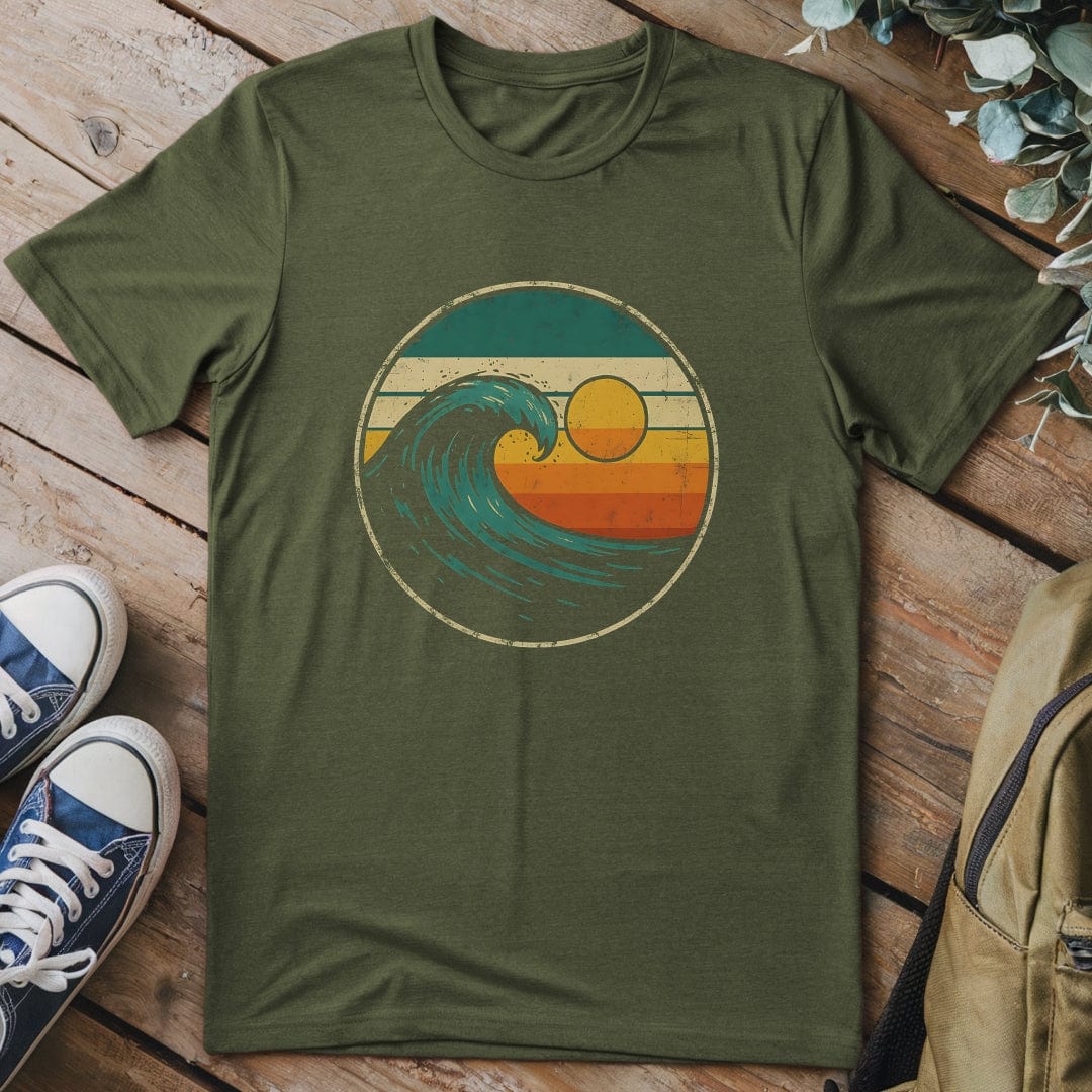 T-Shirt Military Green / S Ride the Retro Tide T-Shirt