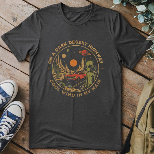 T-Shirt Dark Heather / S Alien Desert Highway T-Shirt