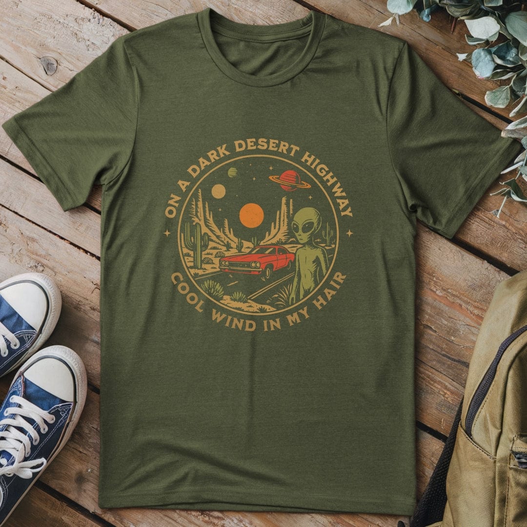T-Shirt Military Green / S Alien Desert Highway T-Shirt