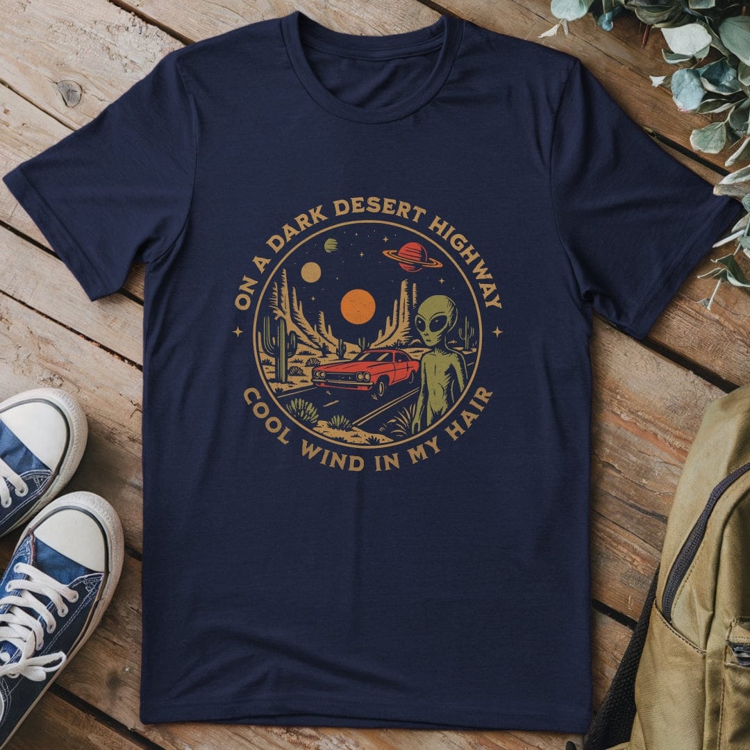 T-Shirt Navy / S Alien Desert Highway T-Shirt