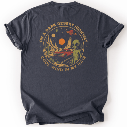 T-Shirt Graphite / S Alien Desert Highway Premium (Back Print)