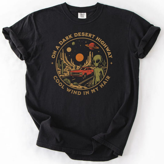 T-Shirt Black / S Alien Desert Highway Premium
