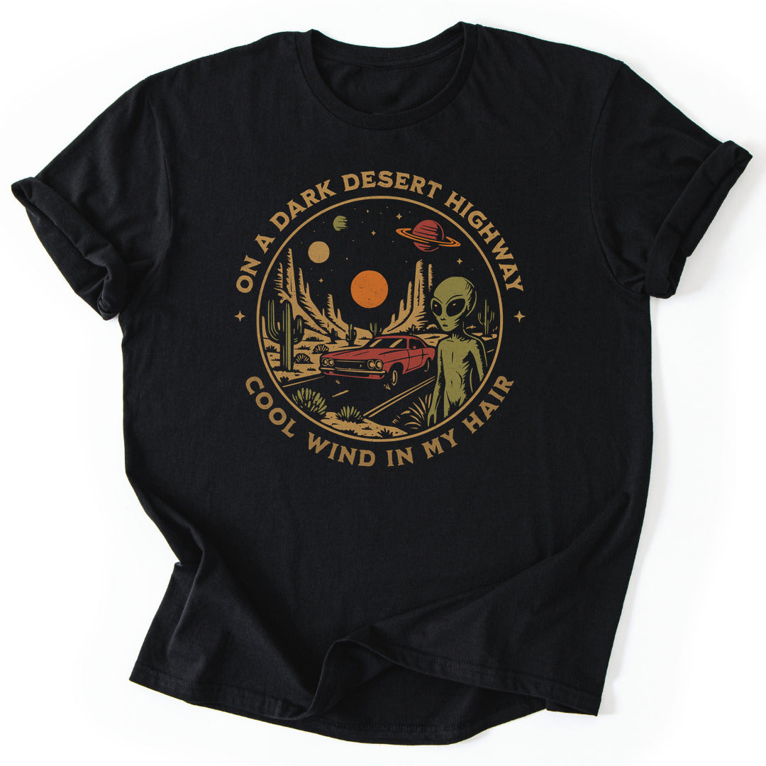 T-Shirt Black / S Alien Desert Highway T-Shirt