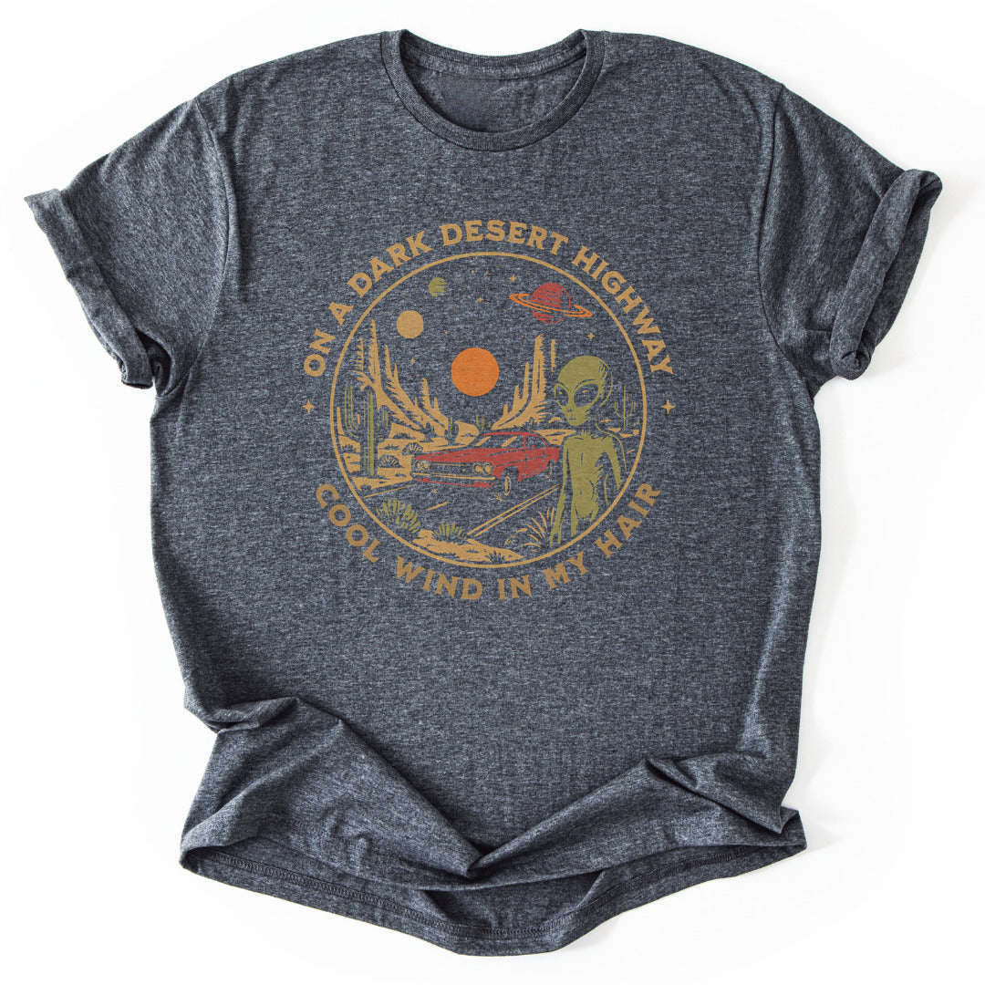 T-Shirt Dark Heather / S Alien Desert Highway T-Shirt