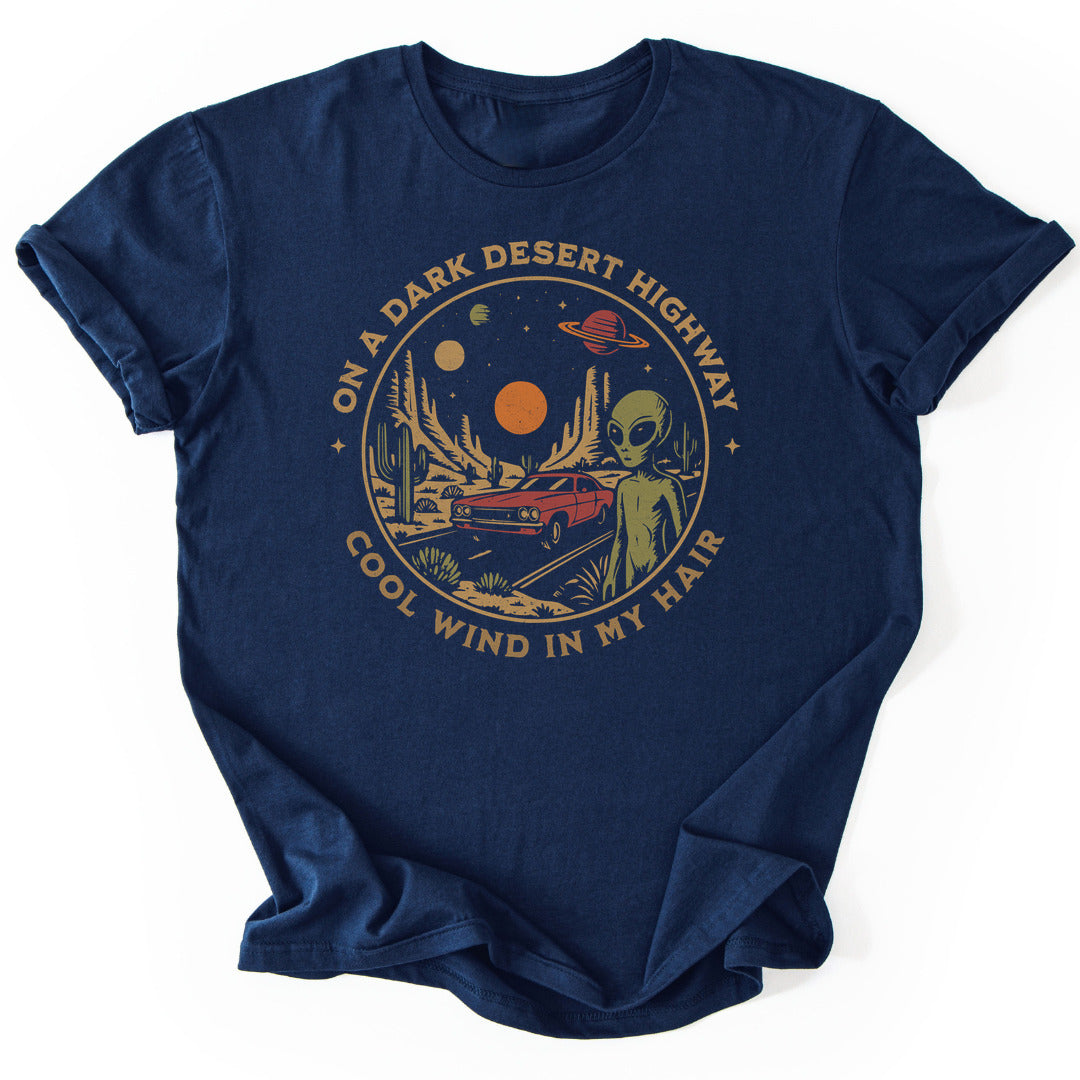 T-Shirt Navy / S Alien Desert Highway T-Shirt