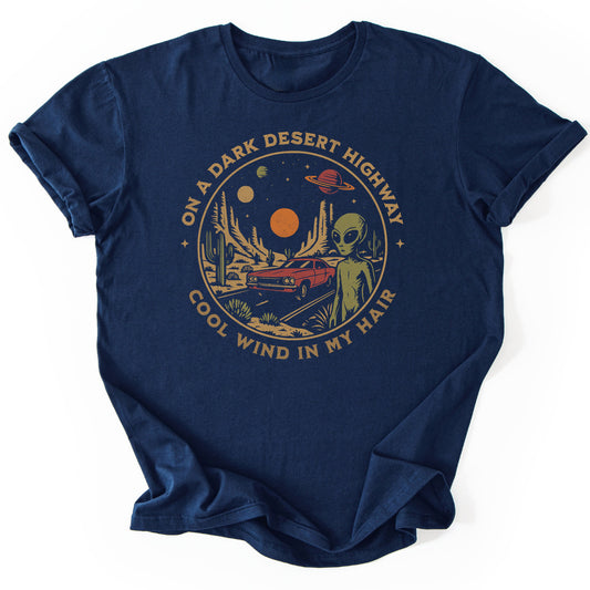 T-Shirt Navy / S Alien Desert Highway T-Shirt