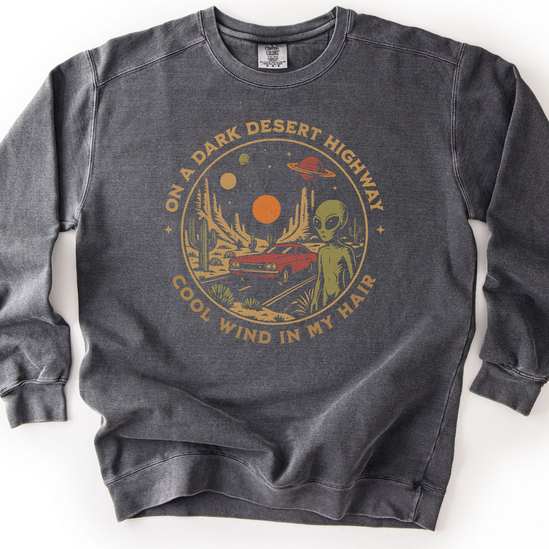 Alien Desert Highway Premium Sweatshirt - Pepper