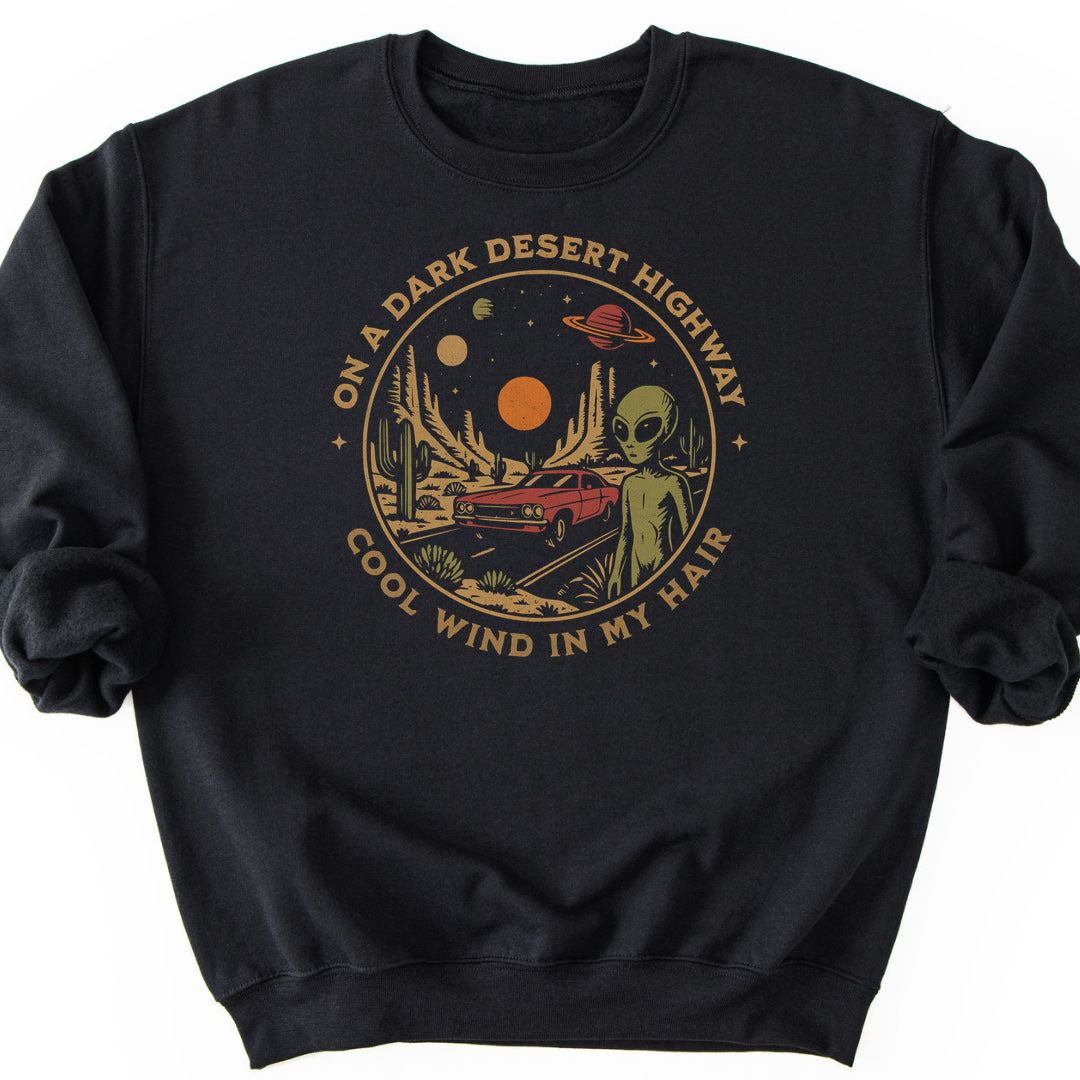 Alien Desert Highway Sweatshirt - Black