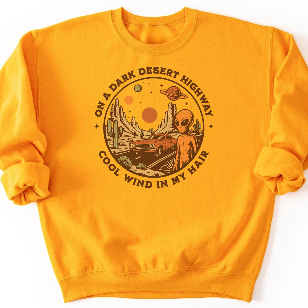 Alien Desert Highway Sweatshirt - Gold