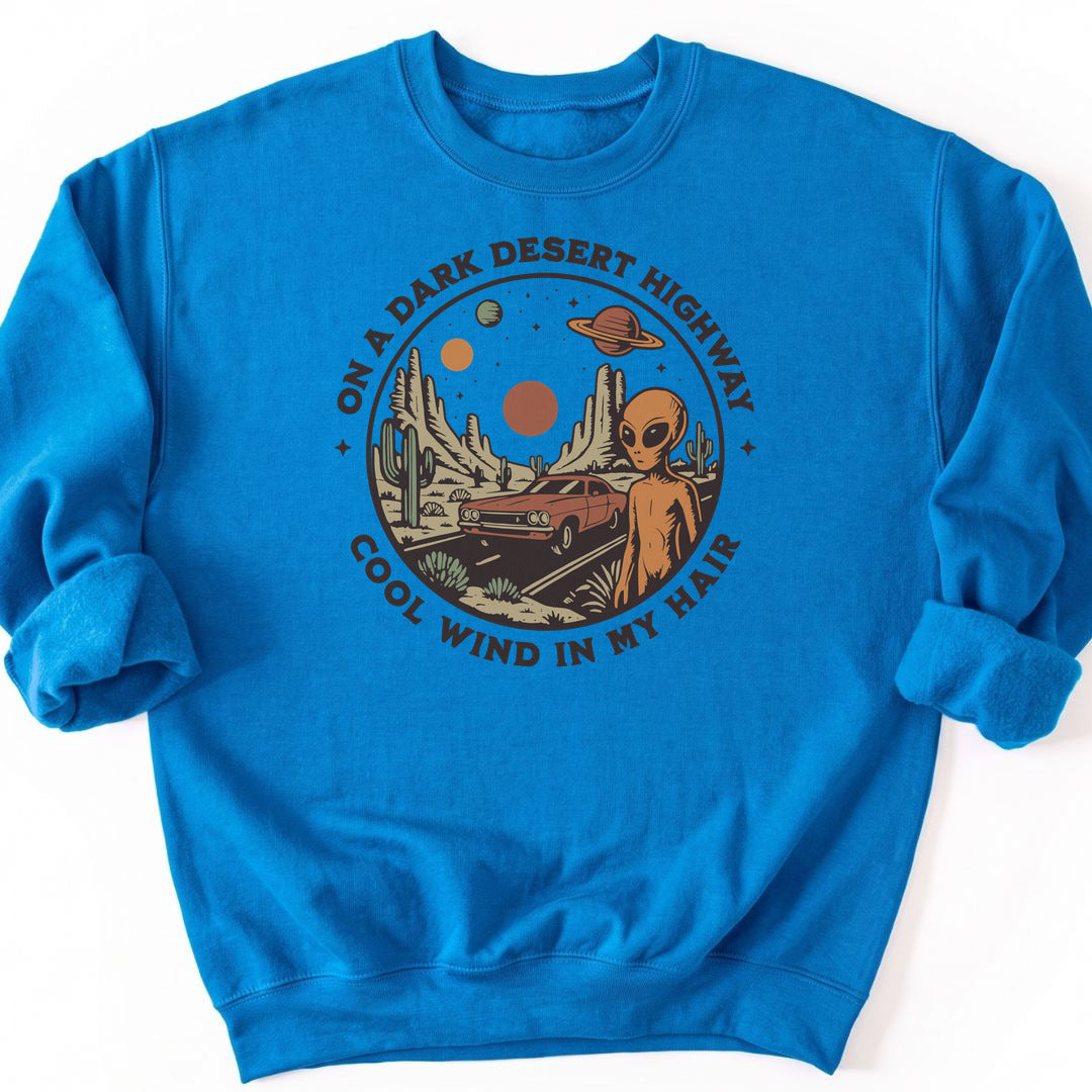 Alien Desert Highway Sweatshirt - Sapphire