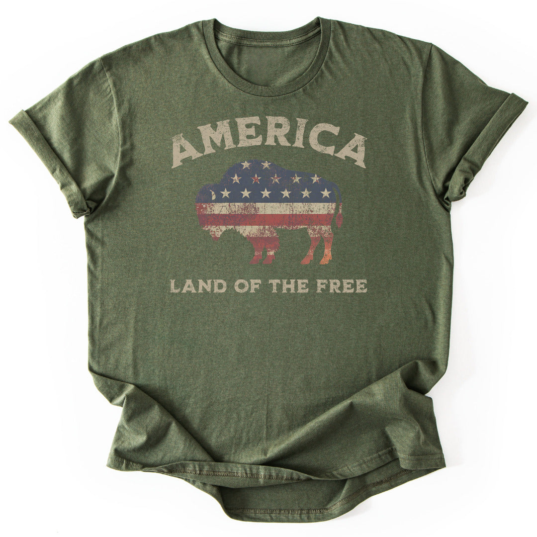 T-Shirt Military Green / S Land Of The Free