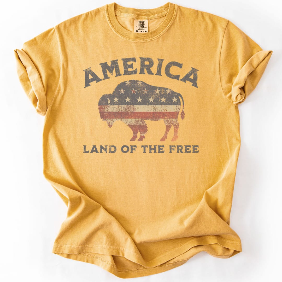 T-Shirt Mustard / S Land Of The Free Premium