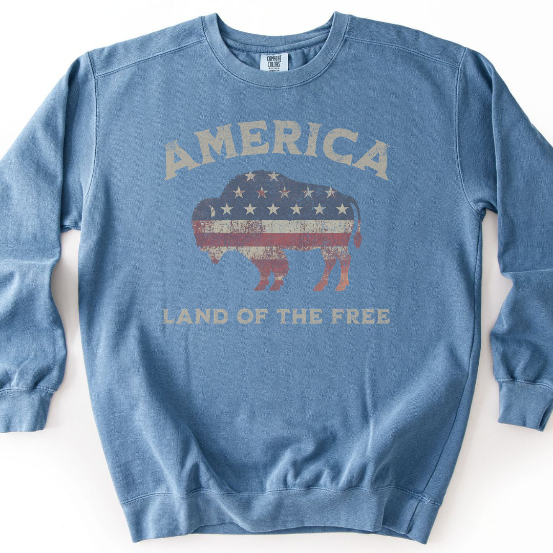 Land Of The Free Premium Sweatshirt - Blue Jean
