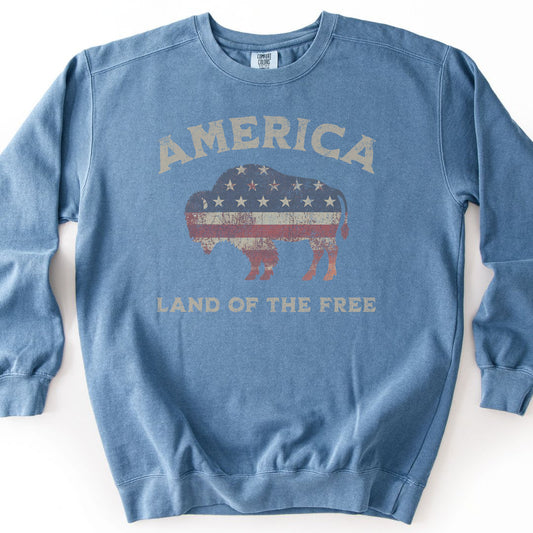 Land Of The Free Premium Sweatshirt - Blue Jean