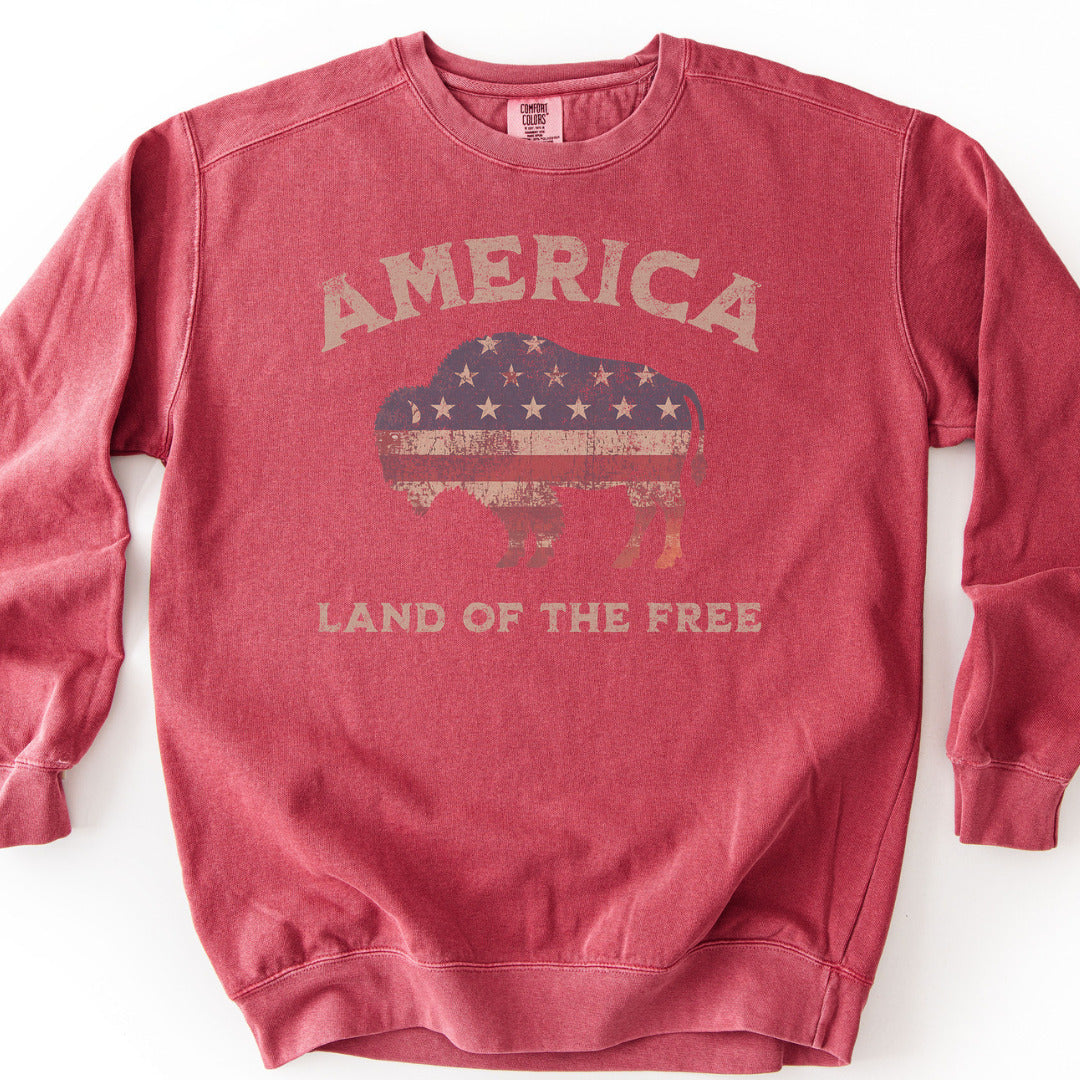 Land Of The Free Premium Sweatshirt - Crimson