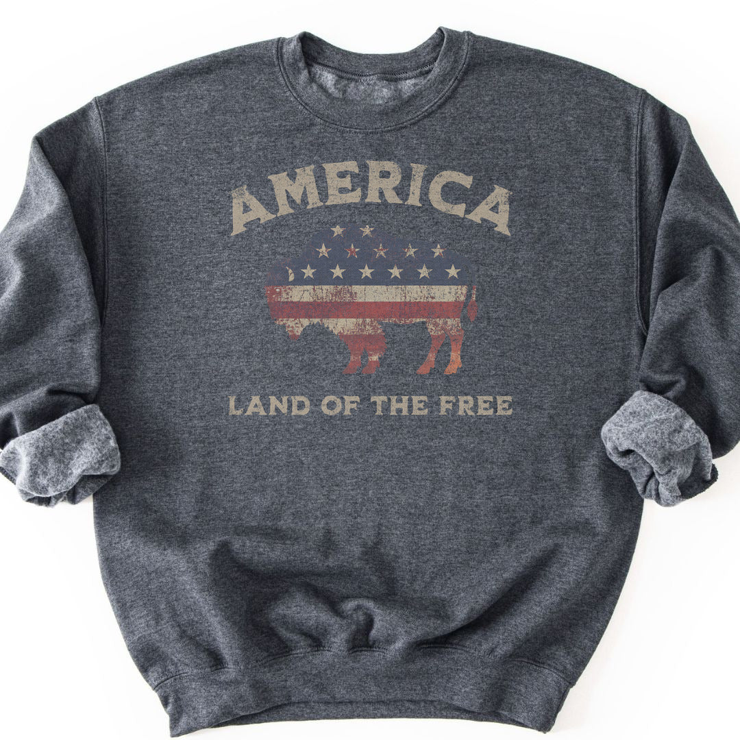 Land Of The Free Sweatshirt - Dark Heather